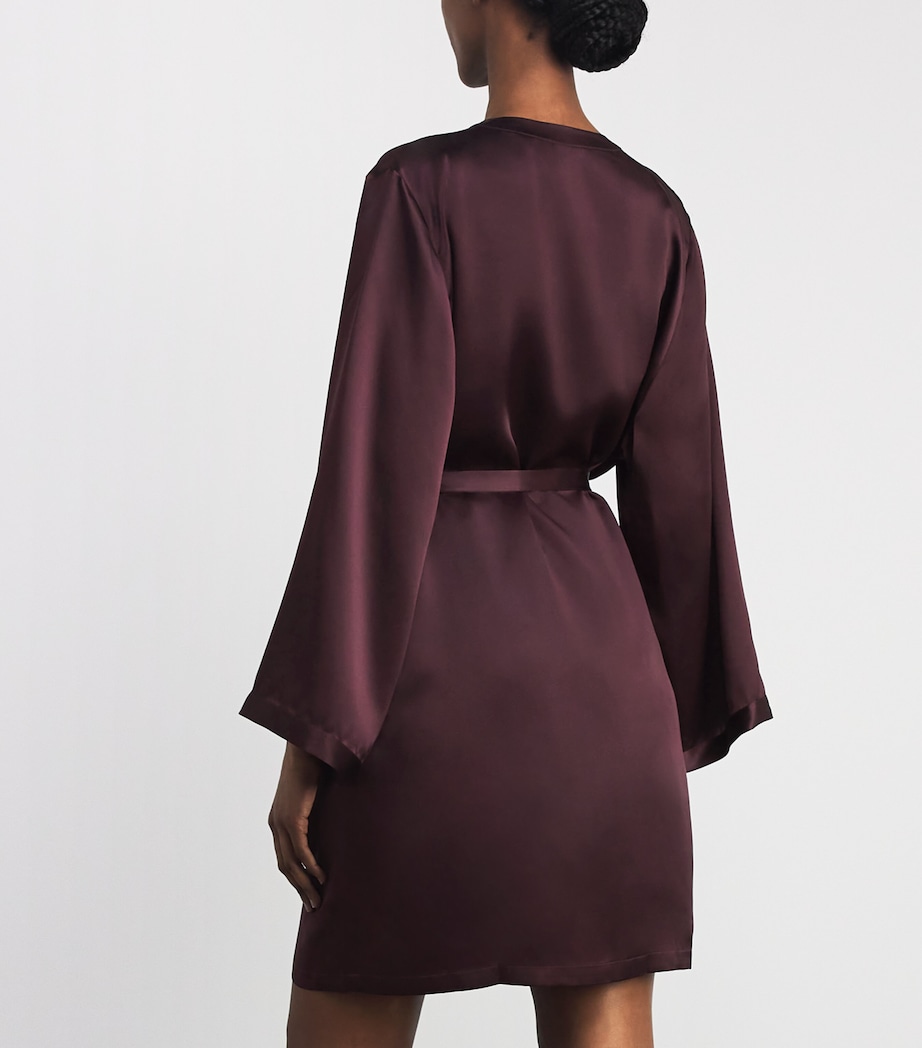 Marjolaine Womens Silk Robe Brun Image 5