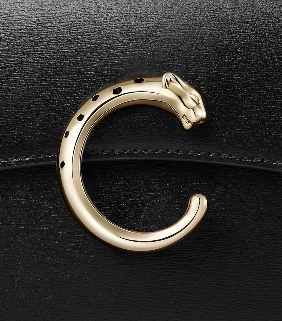 Cartier Small Leather Panthère de Cartier Top-Handle Bag Black Image 6