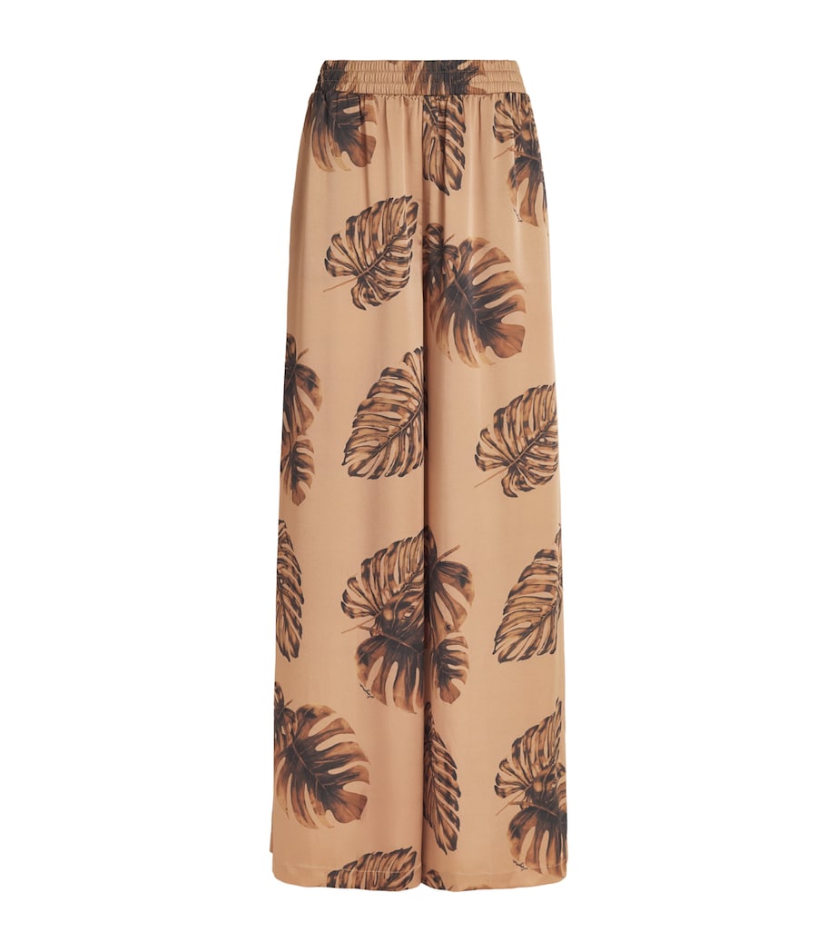 L'Agence Womens Satin Palm Leaf Wide-Leg Trousers Plms Hznt Mlt Lg Plm Image 1
