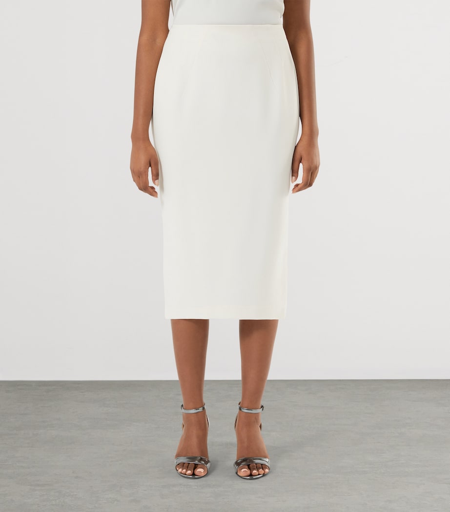 Marina Rinaldi Womens Cady Midi Pencil Skirt Ivory Image 2