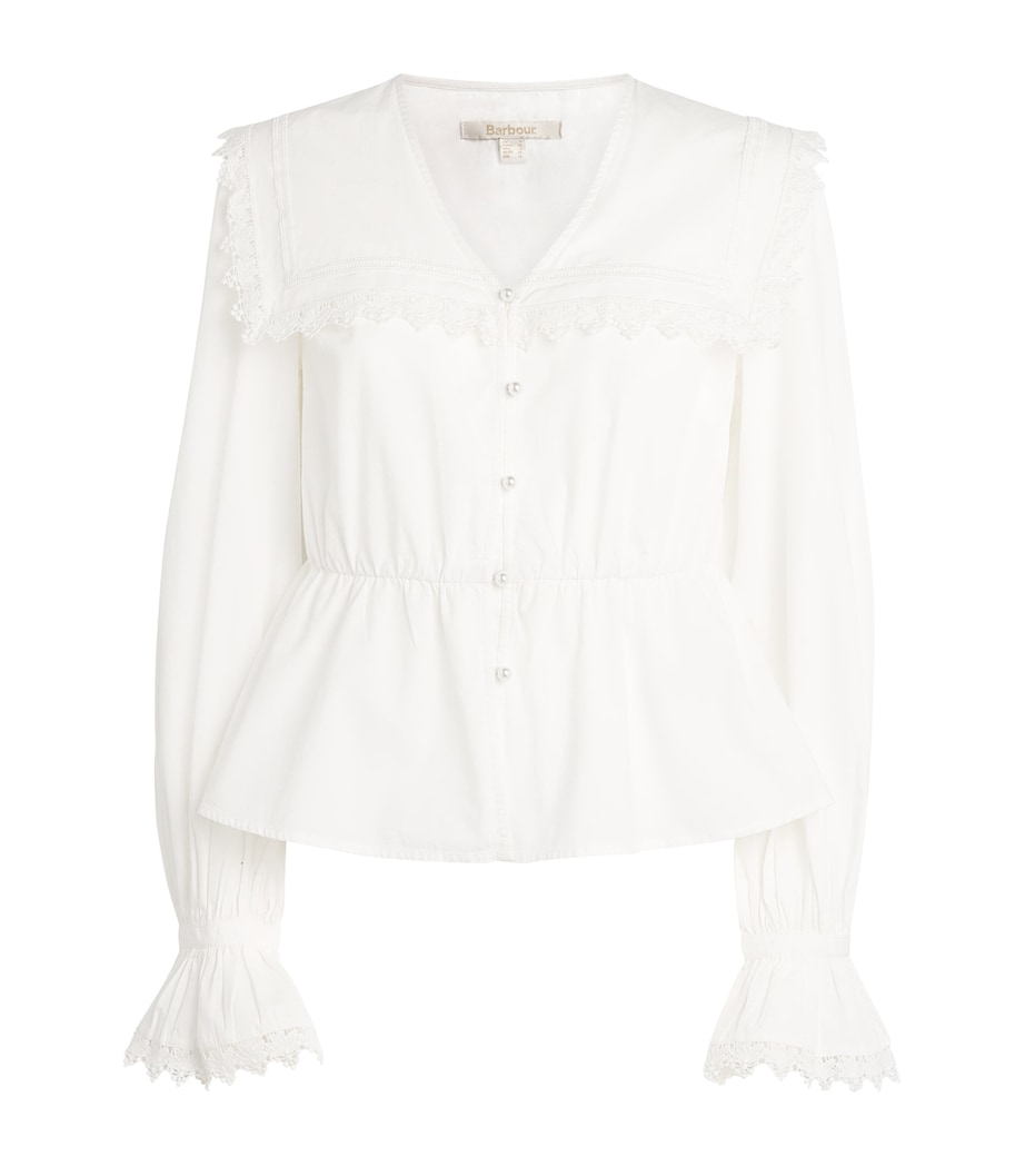 Barbour Womens Cotton Tisbury Blouse White Image 1
