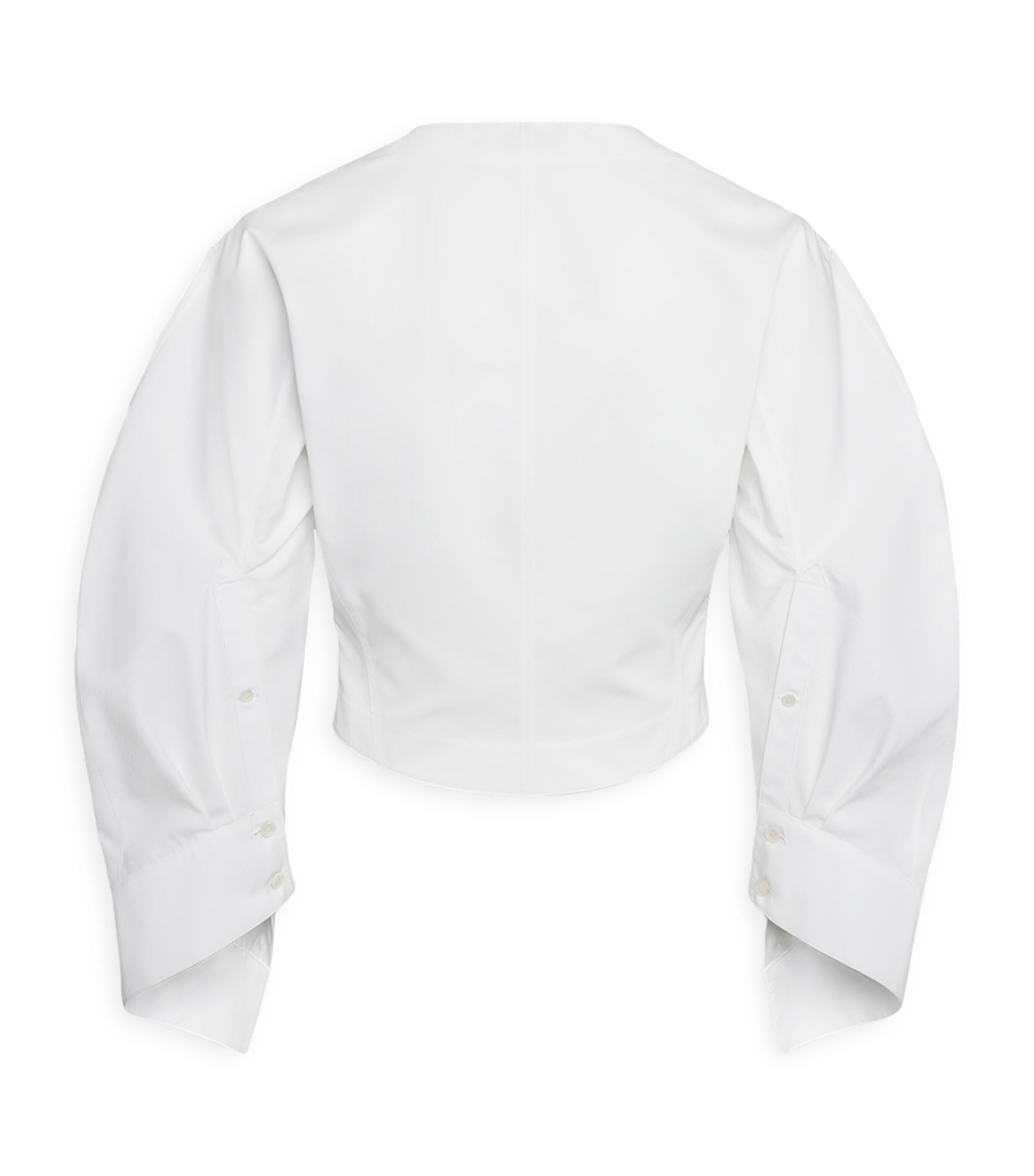 Puff-Sleeve Cropped Blouse BLANC Image 2