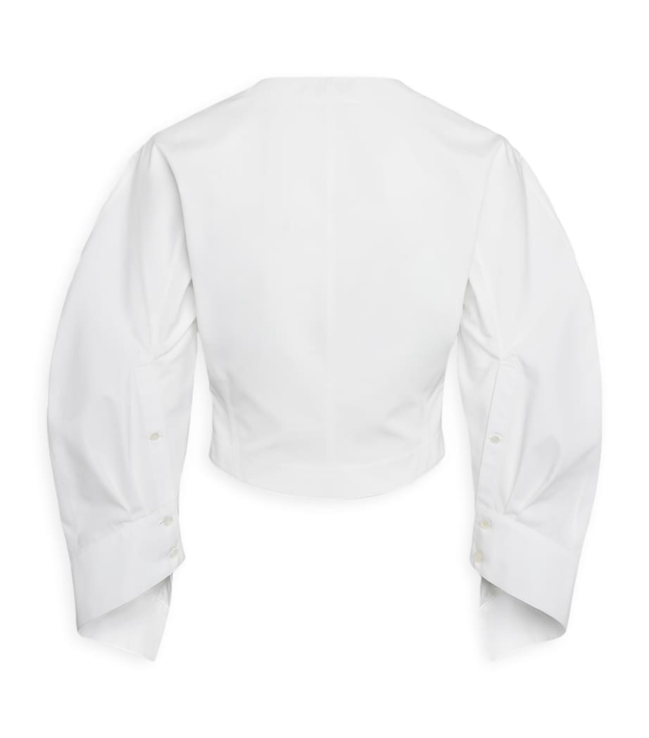Puff-Sleeve Cropped Blouse BLANC Image 2
