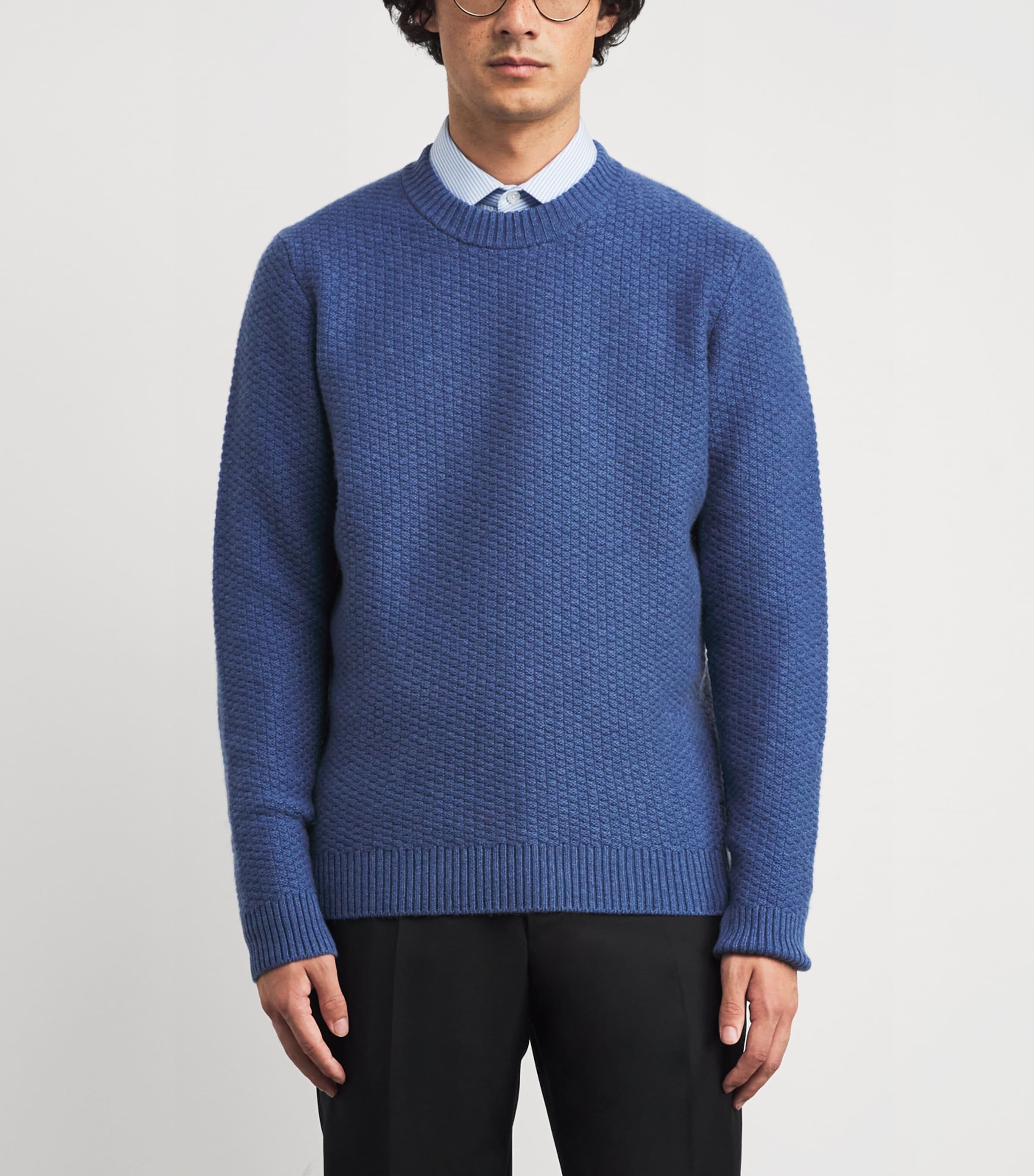Cashmere Textured Sweater SOFT DENIM Image 3