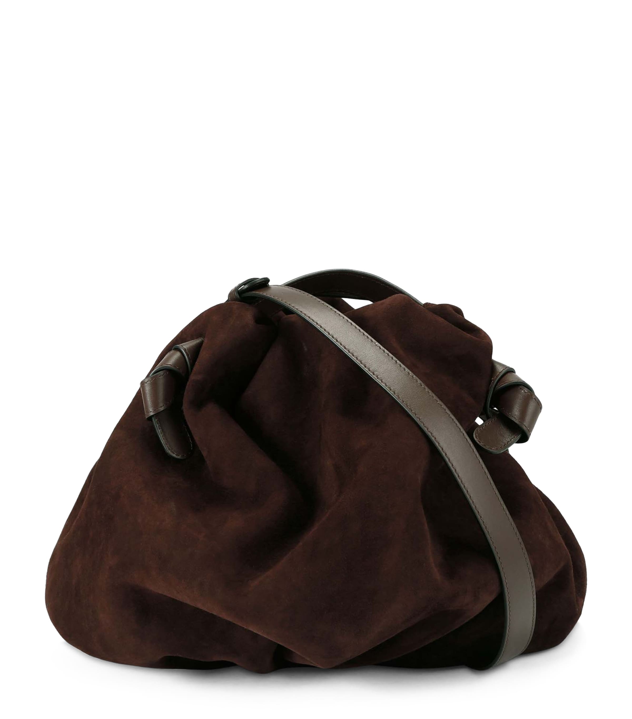 NEOUS Suede Taurus Dumpling Top-Handle Bag Dark Brown Image 1