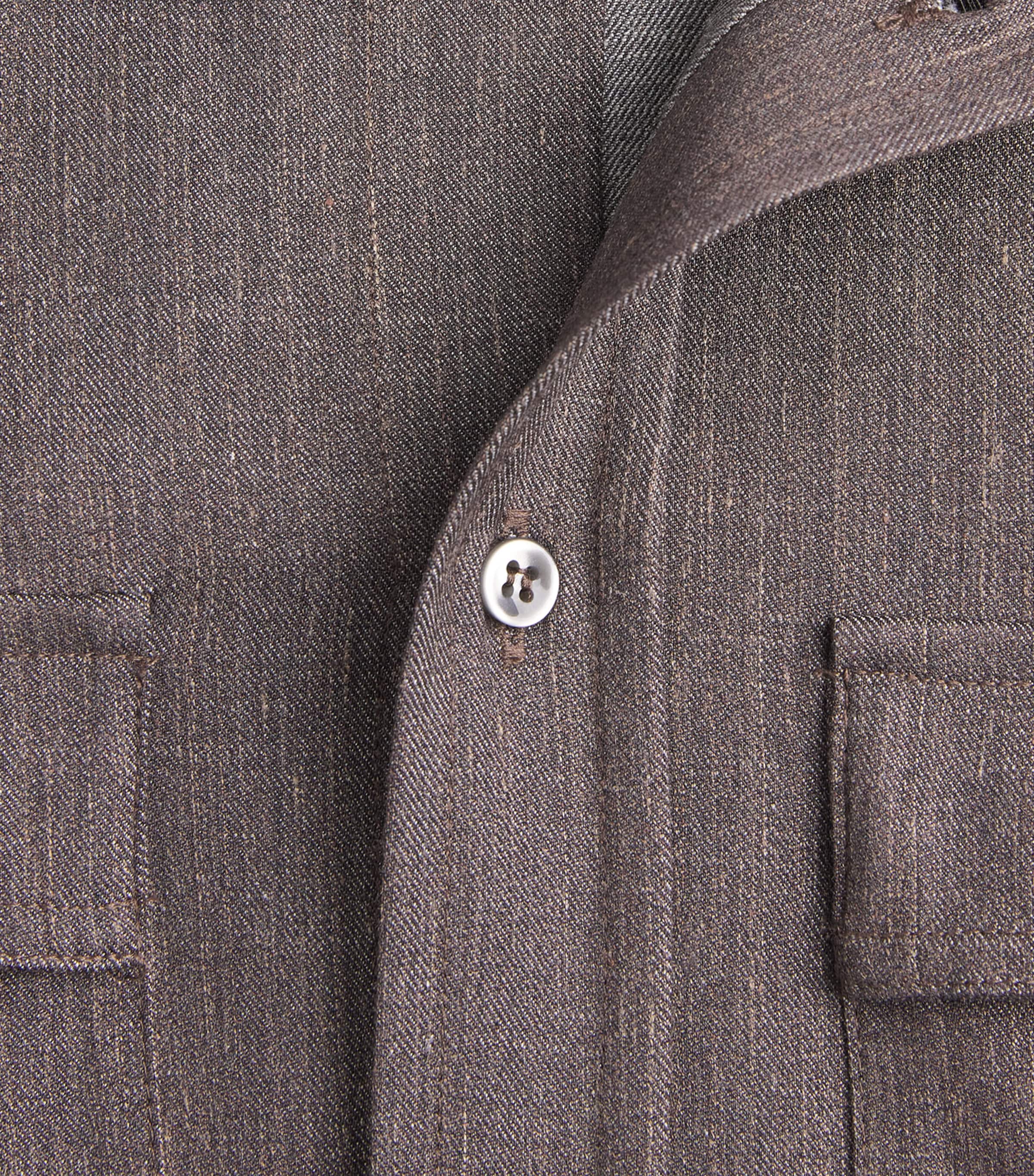 Paul & Shark Mens Wool-Silk-Linen-Blend Overshirt Dove Grey Image 6