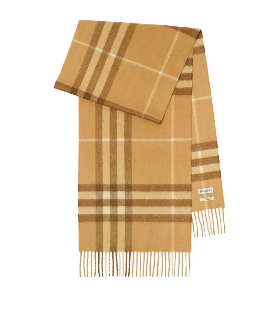 Burberry Cashmere Check Scarf Finch Beige Image 1
