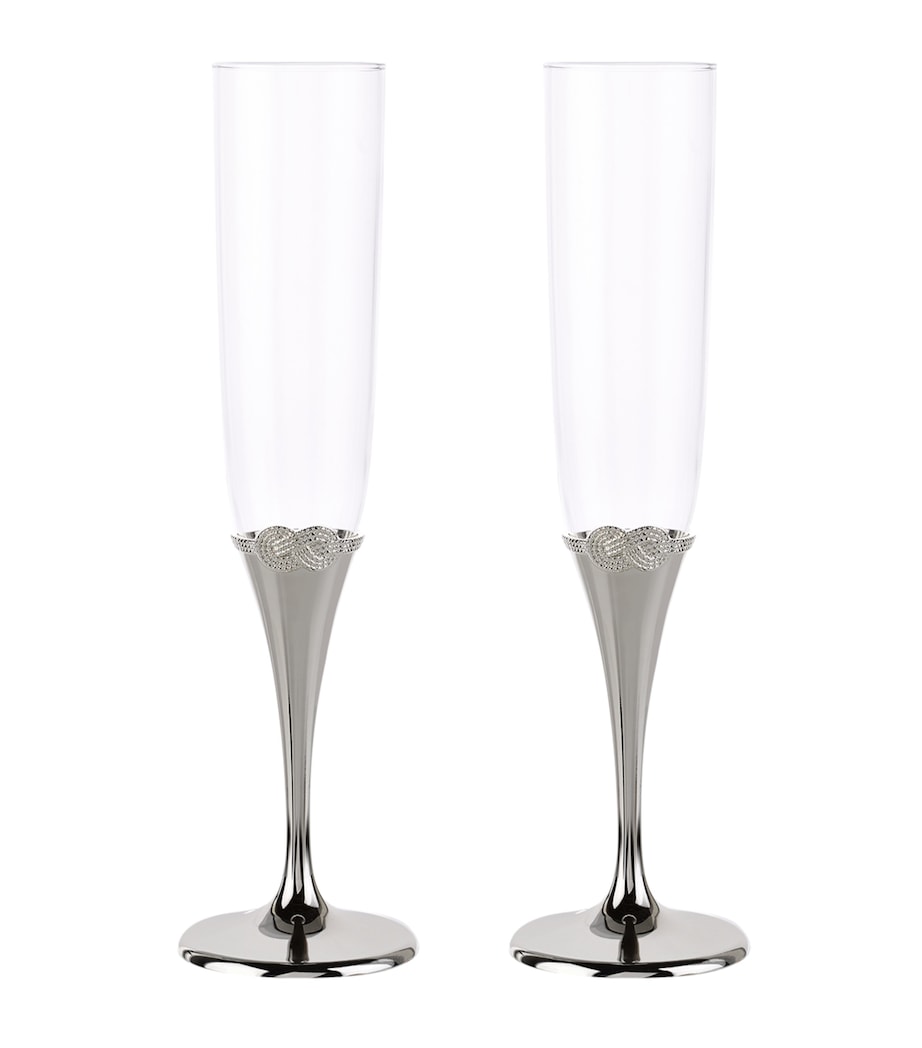 Set of 2 Infinity Champagne Flutes SILVER Image 1
