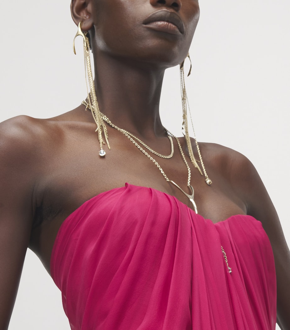 McQueen Embellished Wishbone Earrings Image 2