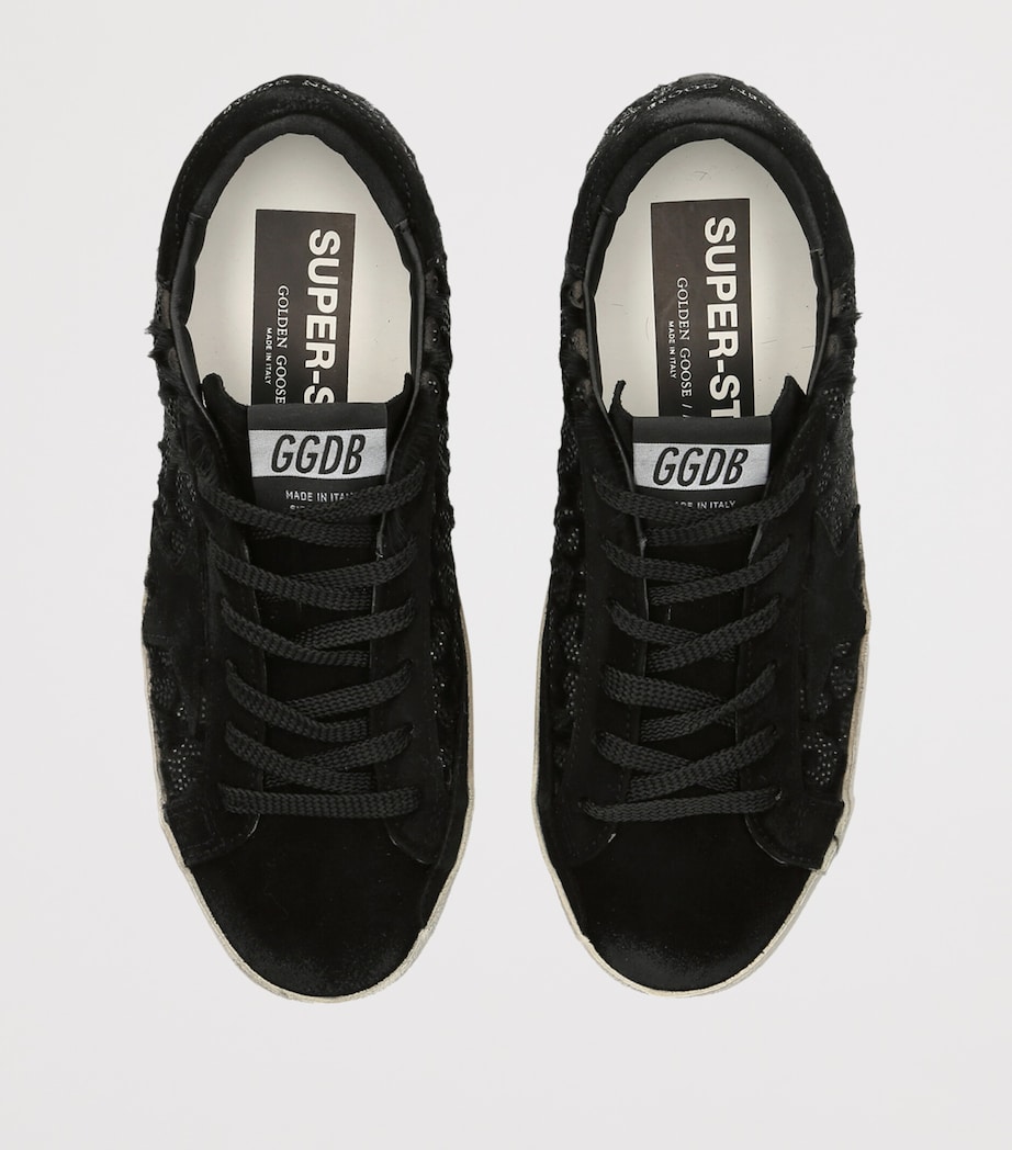 Golden Goose Embellished-Leather Super-Star Sneakers Black Image 4