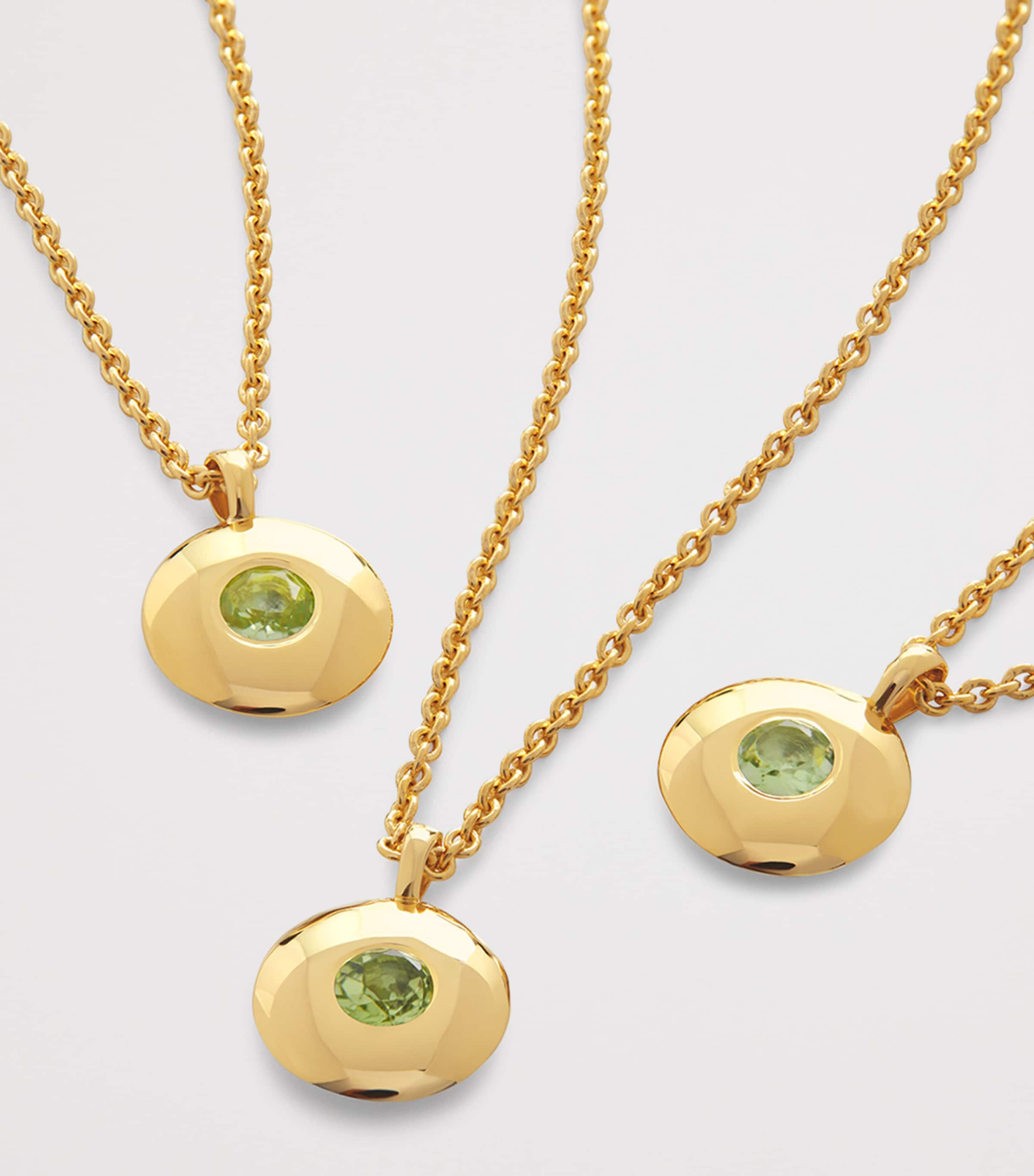 Monica Vinader Gold Vermeil and Peridot August Birthstone Necklace Gold Vermeil Image 5
