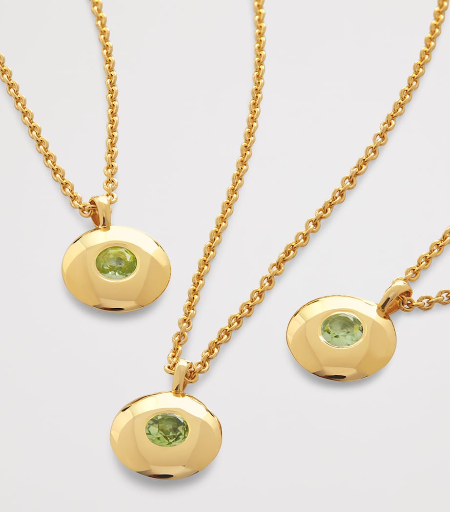 Monica Vinader Gold Vermeil and Peridot August Birthstone Necklace Gold Vermeil Image 5