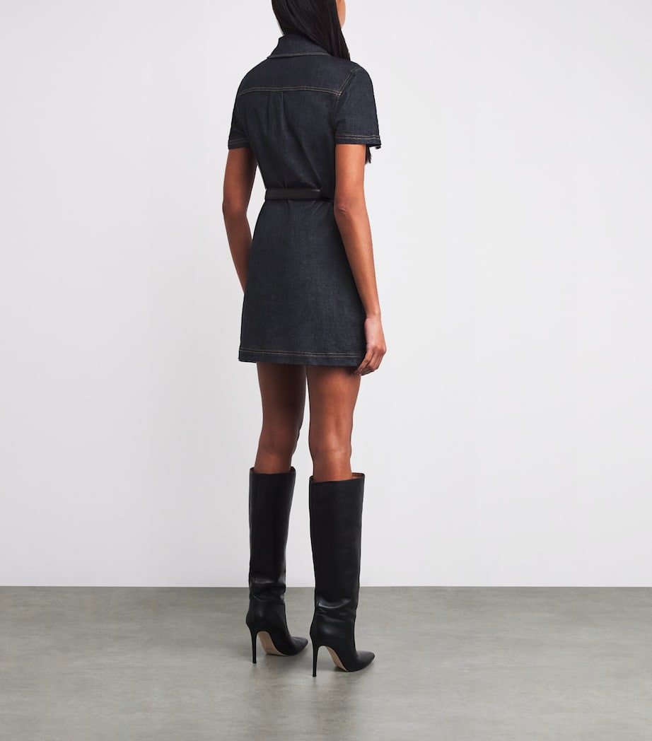 Denim Crystal-Trim Mini Dress BLUE Image 3