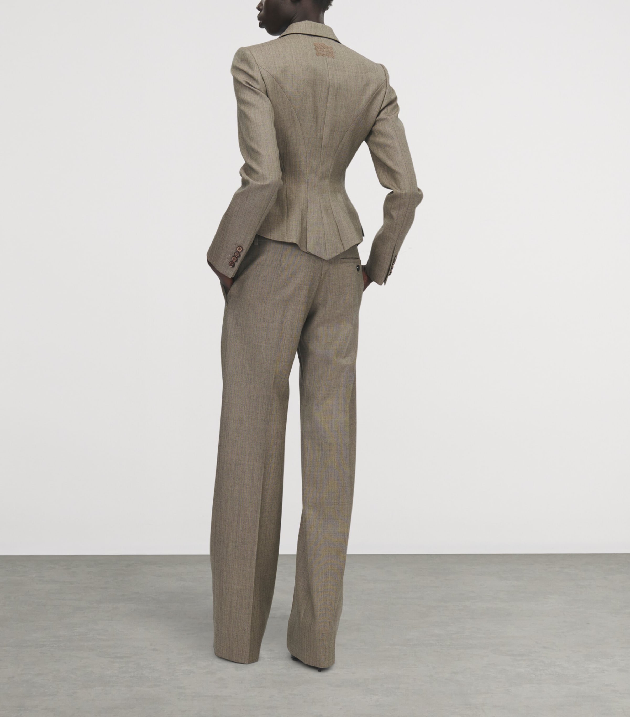 McQueen Womens Wool Bumster Wide-Leg Trousers Image 3
