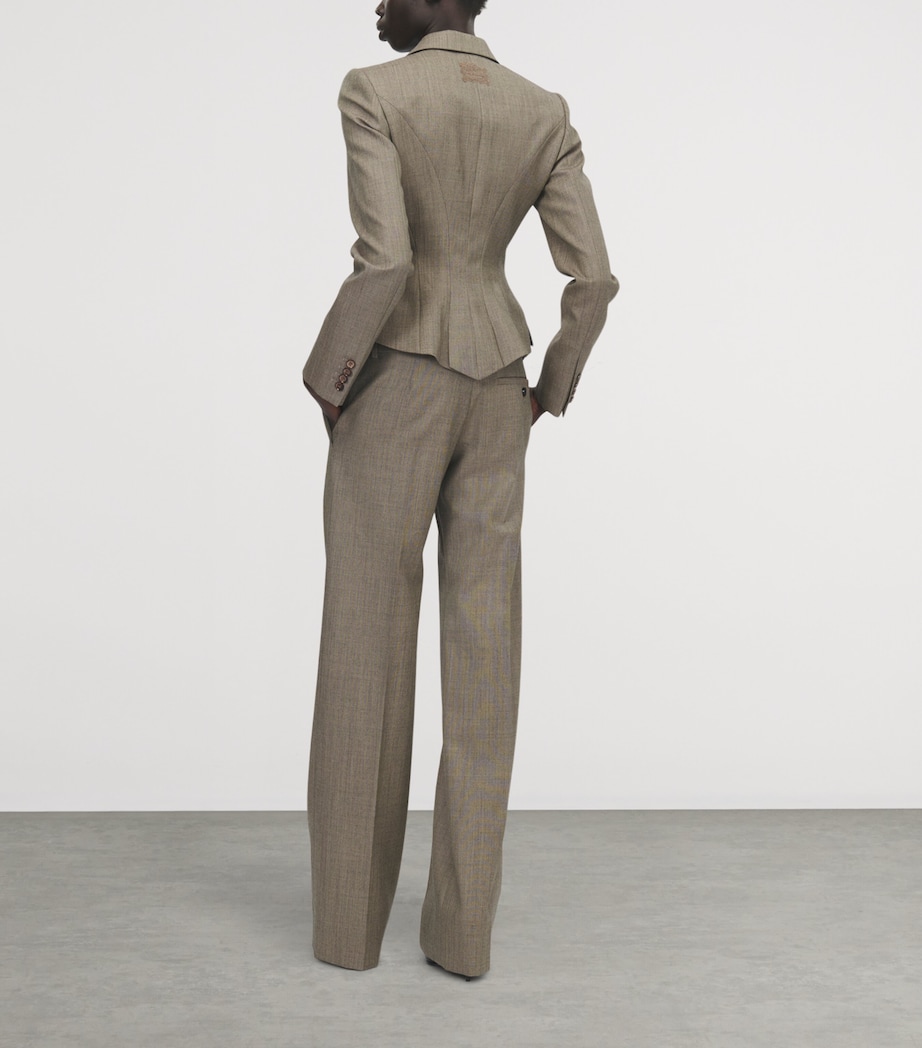 McQueen Womens Wool Bumster Wide-Leg Trousers Image 3