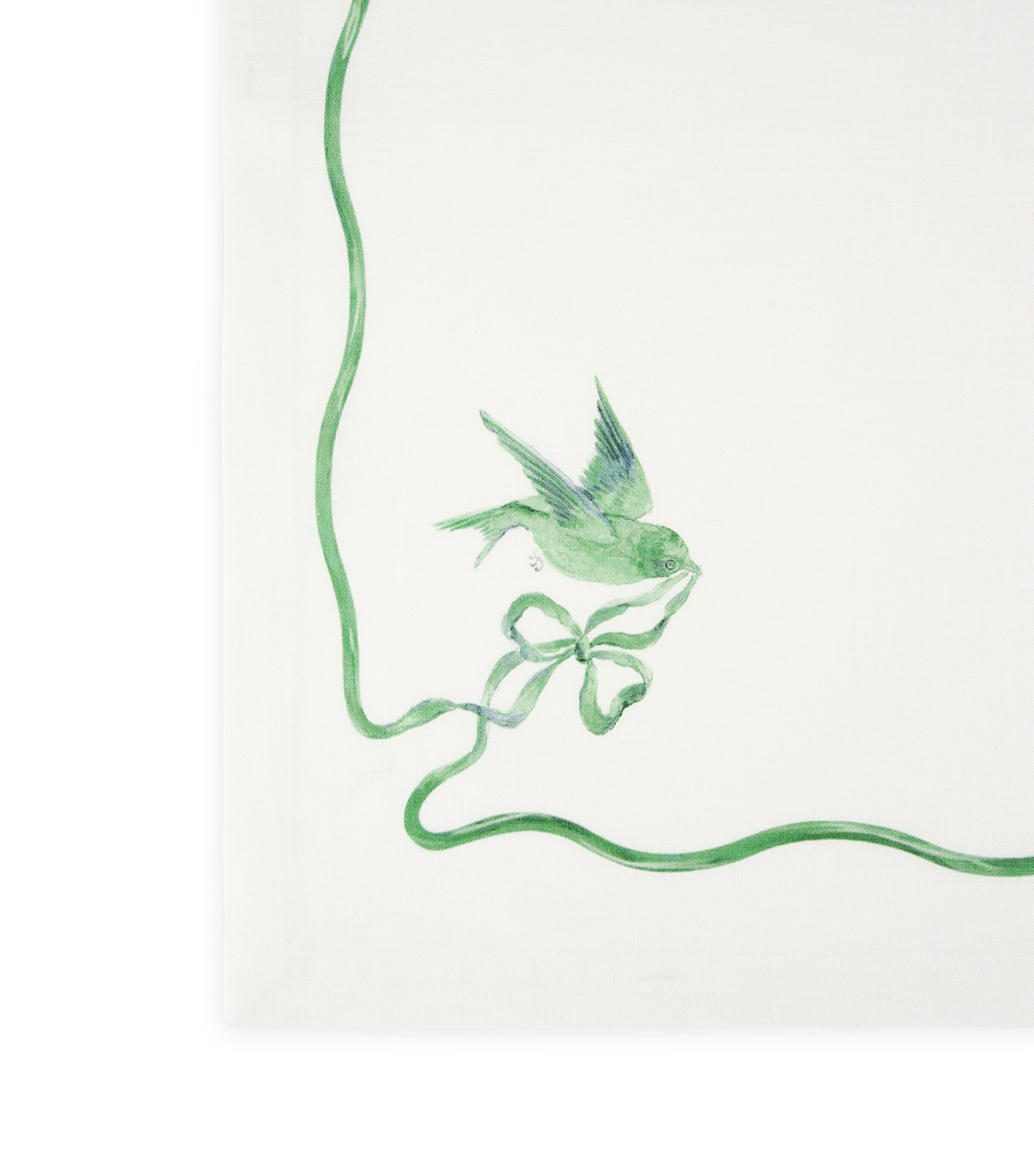 Set of 2 Linen Secret Garden Napkins (50cm x 50cm) KELLY GREEN Image 5