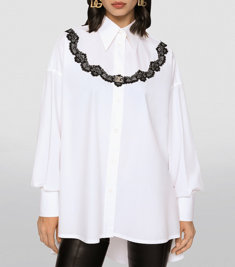 Lace-Detailed Shirt W0800-OPTICAL WHITE Image 5