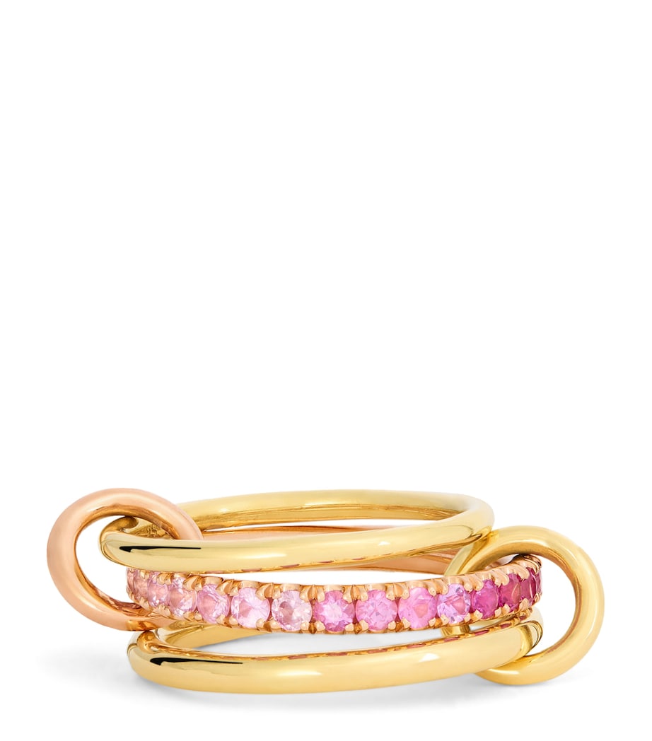 Mixed Gold and Sapphire Petunia Ring YELLOW GOLD Image 1