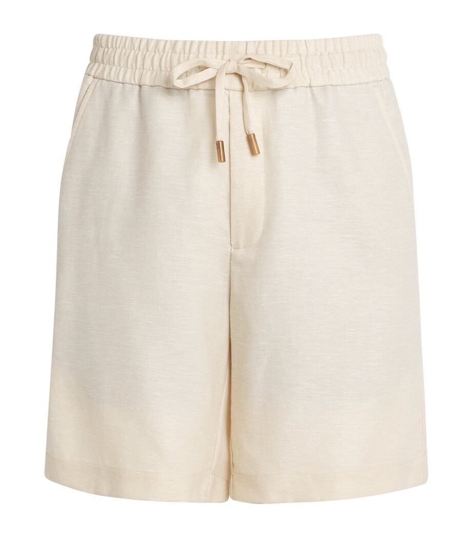 Colombo Mens Cashmere-Linen Drawstring Shorts Sand Image 1