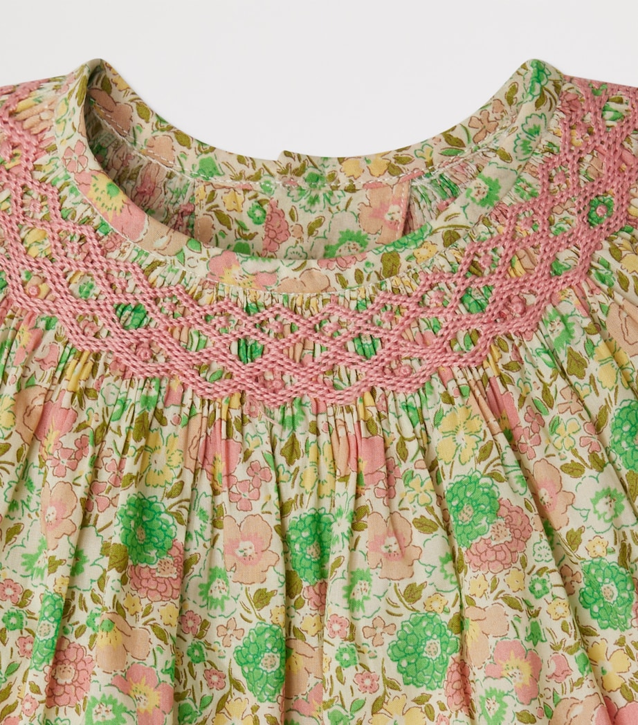 Cotton Smocked Liberty Print Griotte Blouse (24-36 Months) FL ROSE PALE Image 3