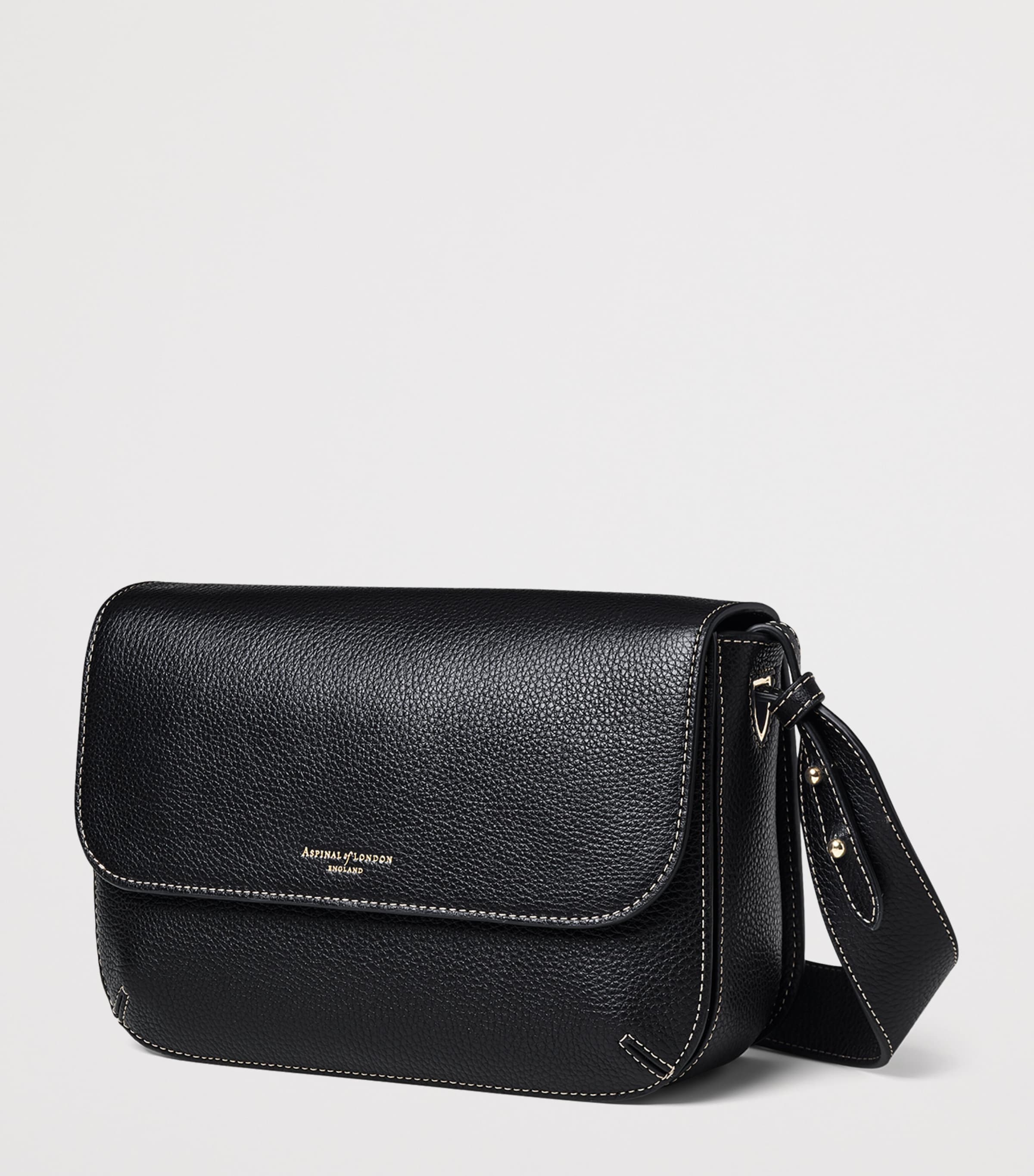 Aspinal Of London Large Leather Ella Cross-Body Bag Black Image 2