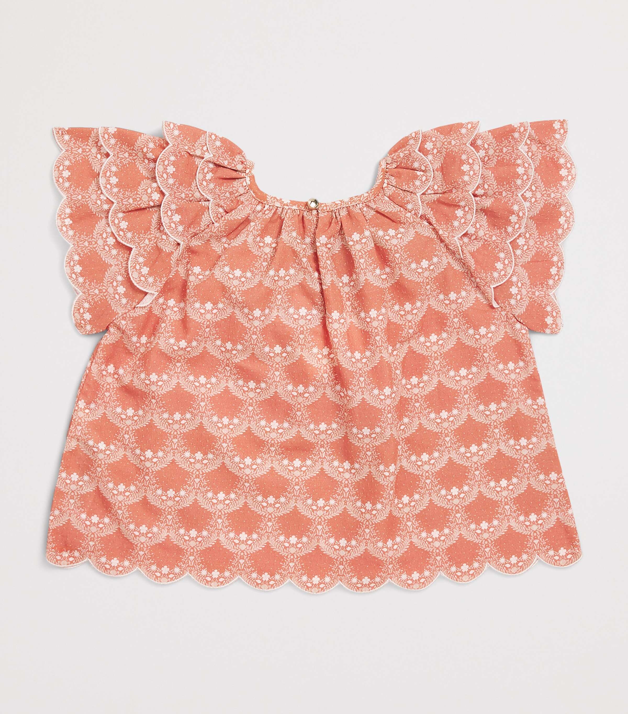 Chloé Kids Cotton Floral Blouse (4-14 Years) Coral Image 2