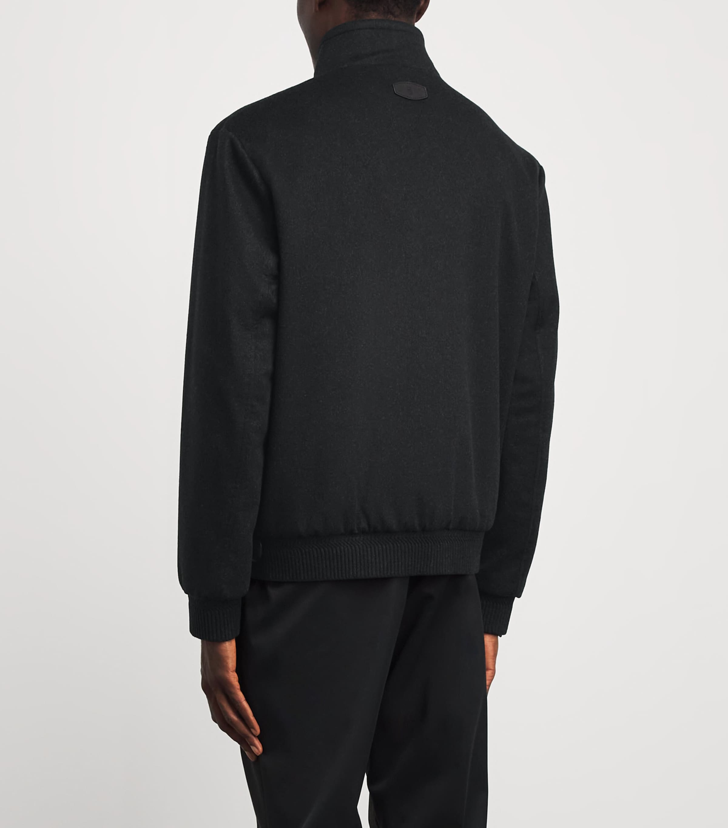 Brett Johnson Mens Cashmere Blouson Jacket Noir Image 5