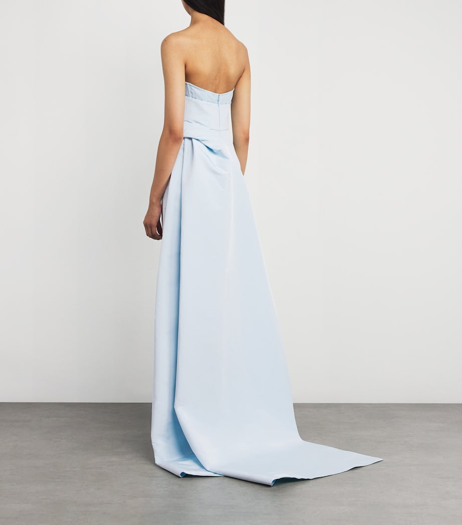 Draped Off-The-Shoulder Gown POWDER BLUE Image 3