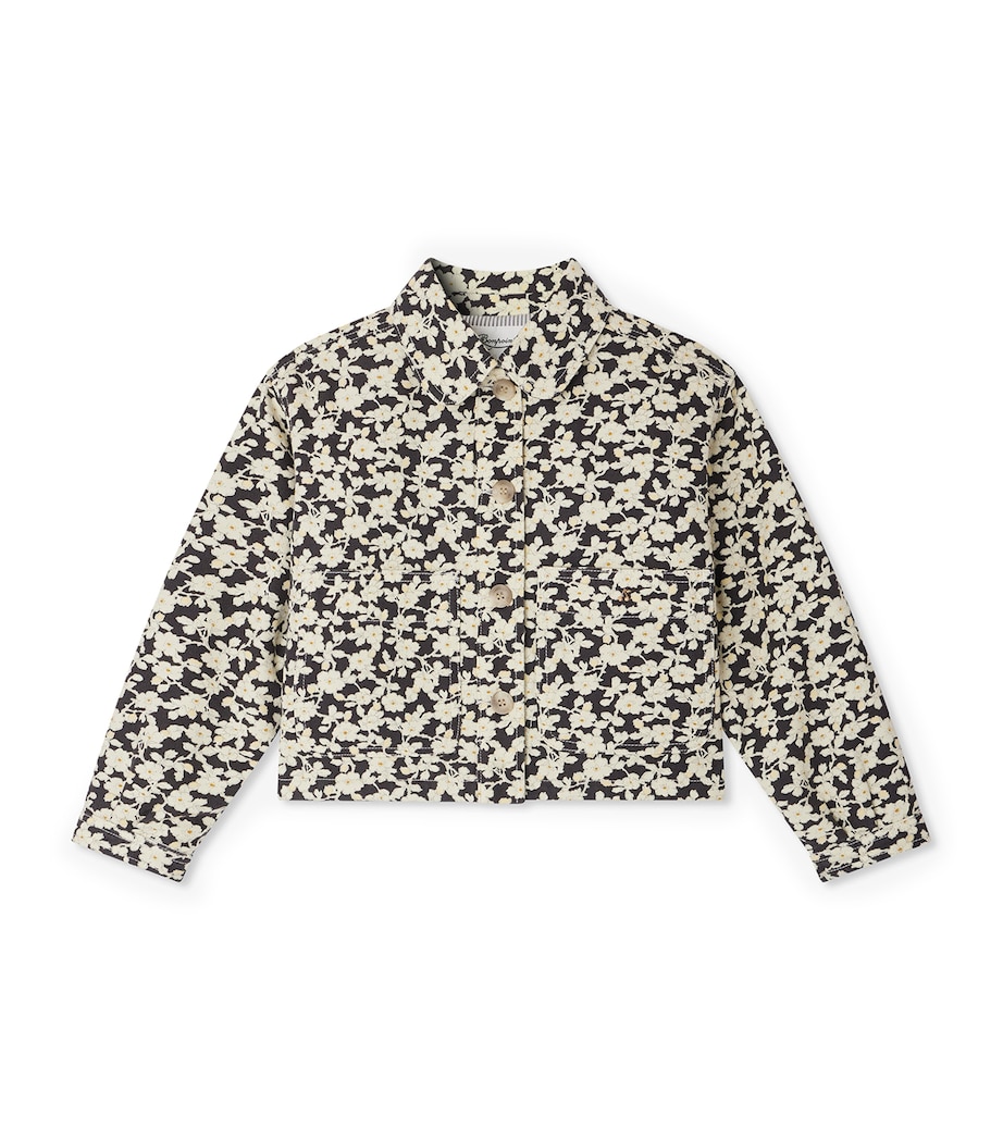 Cotton Floral Print Jacket (4-14 Years) FL NOIR Image 1