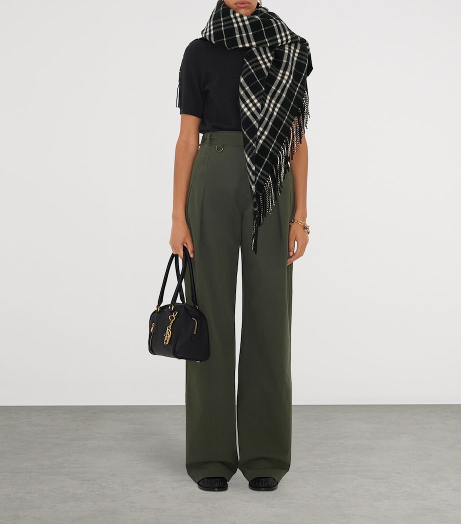 Wool-Cashmere Check Cape BLACK/CALICO IP CHK Image 3