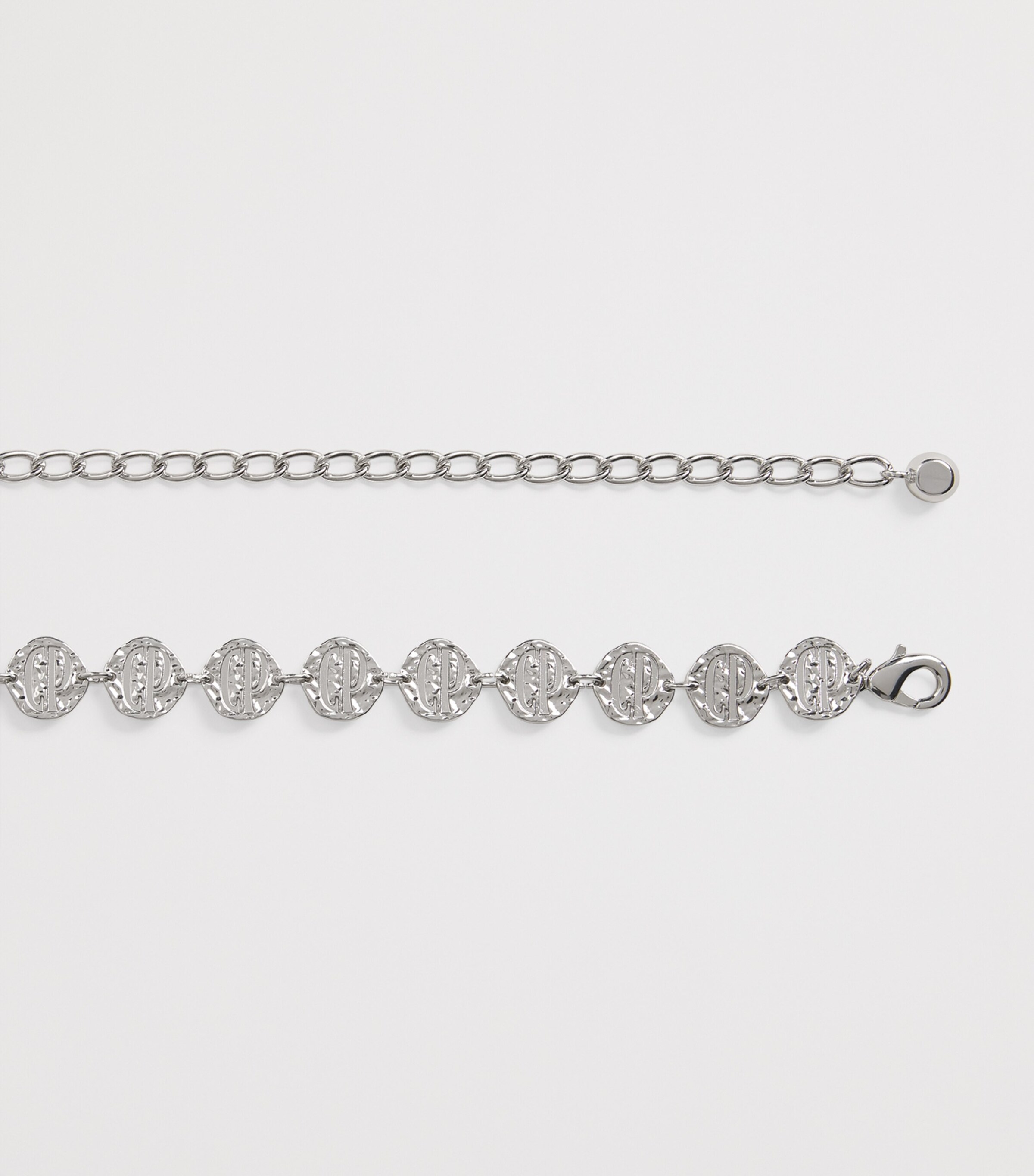 Claudie Pierlot Logo Embossed Chain Belt Silver Image 4