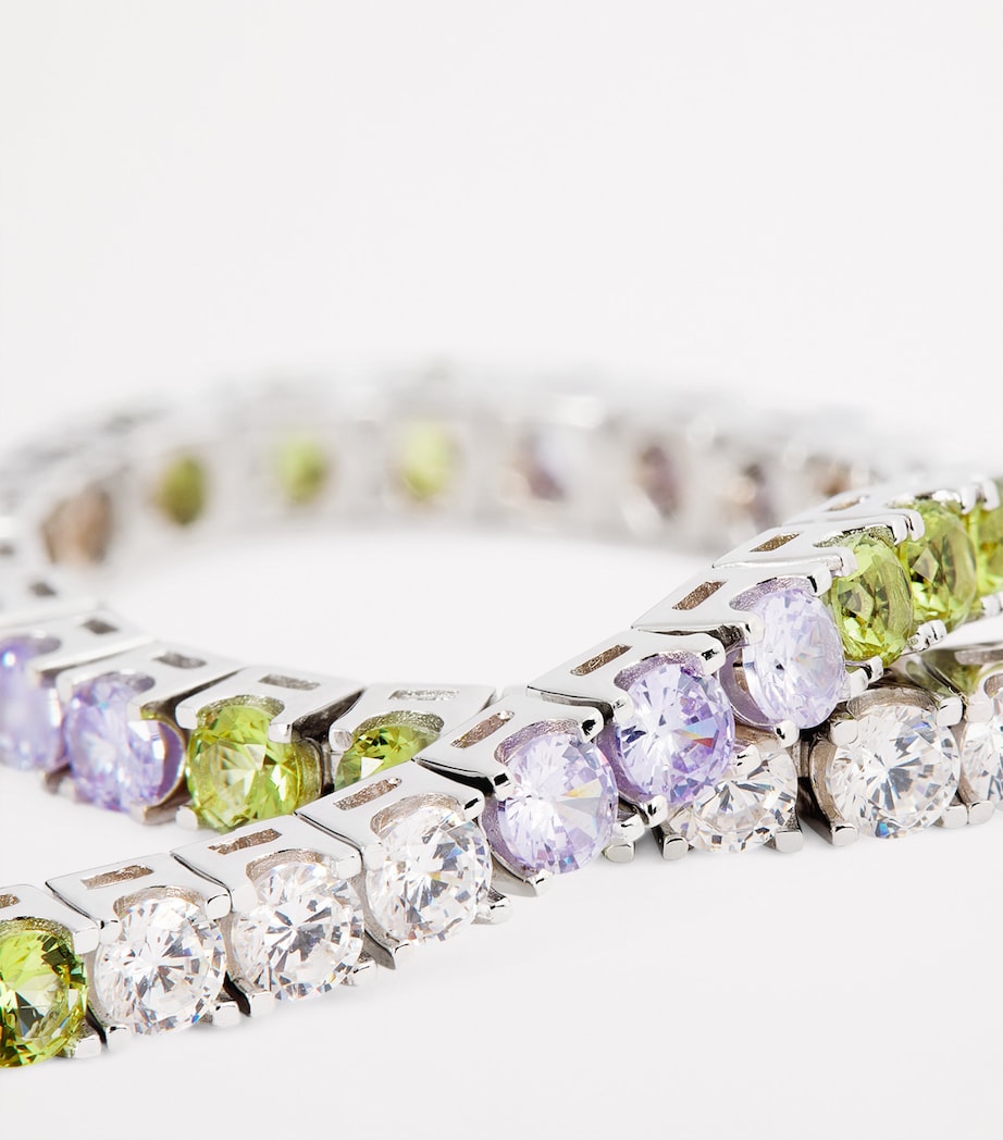 Hatton Labs Sterling Silver Tennis Bracelet Lime/lavander/white Image 5
