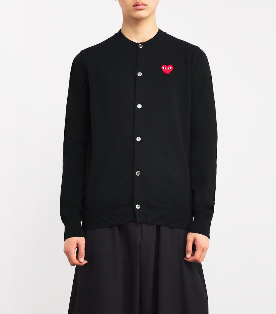 Wool Heart Cardigan BLACK Image 3