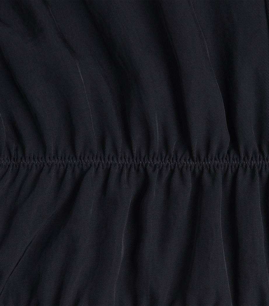 Theory Womens Gathered V-Neck Maxi Dress Black Image 6