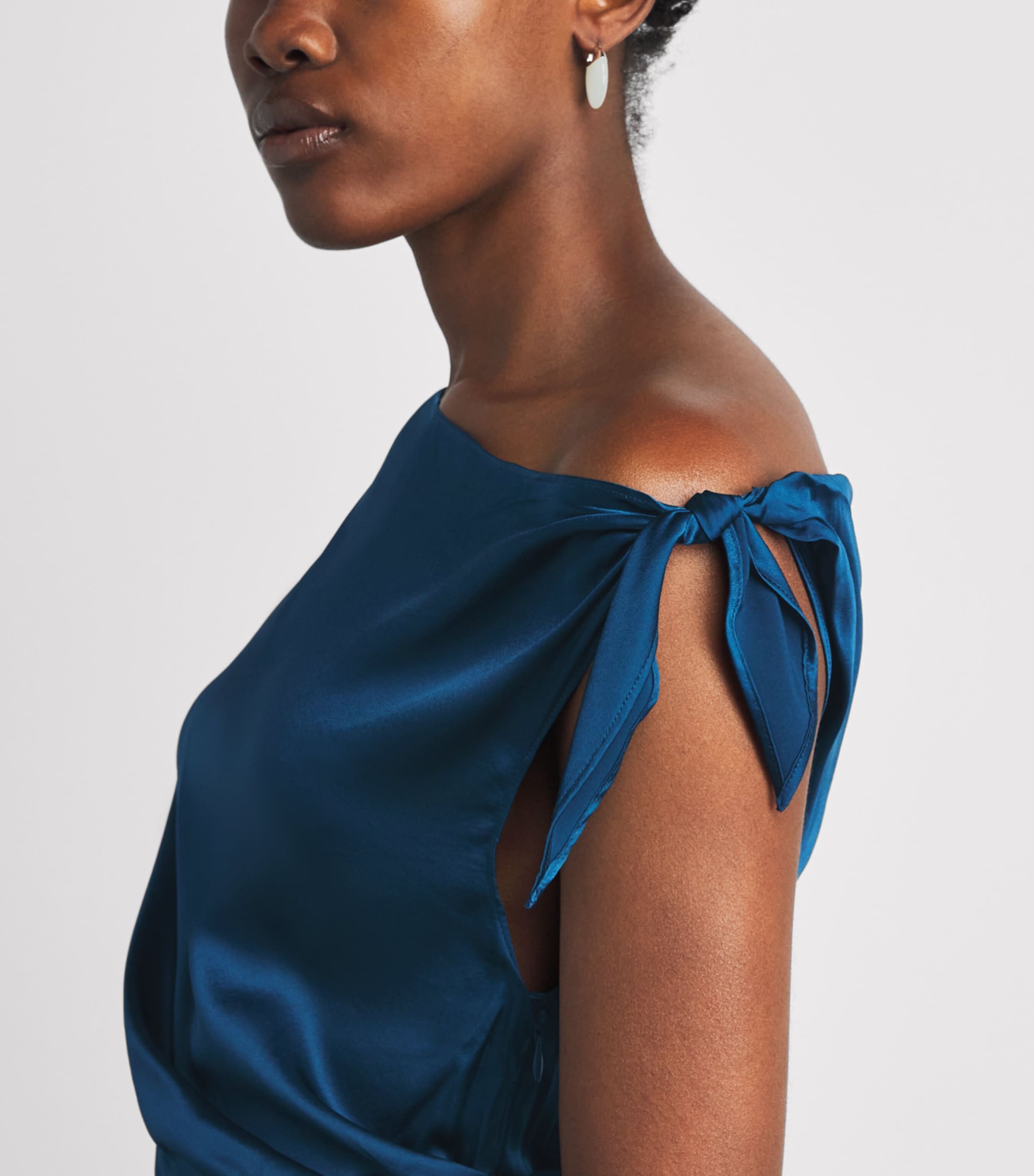STAUD Womens Silk Portia Midi Dress Harbor Hrbr Image 3