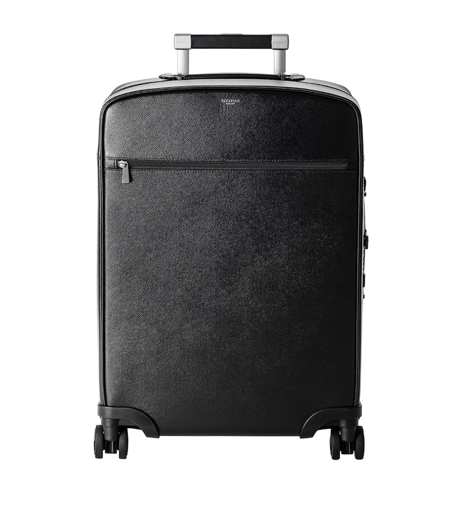 Serapian Leather Spinner Cabin Suitcase (55cm) Black Eclipse Image 1
