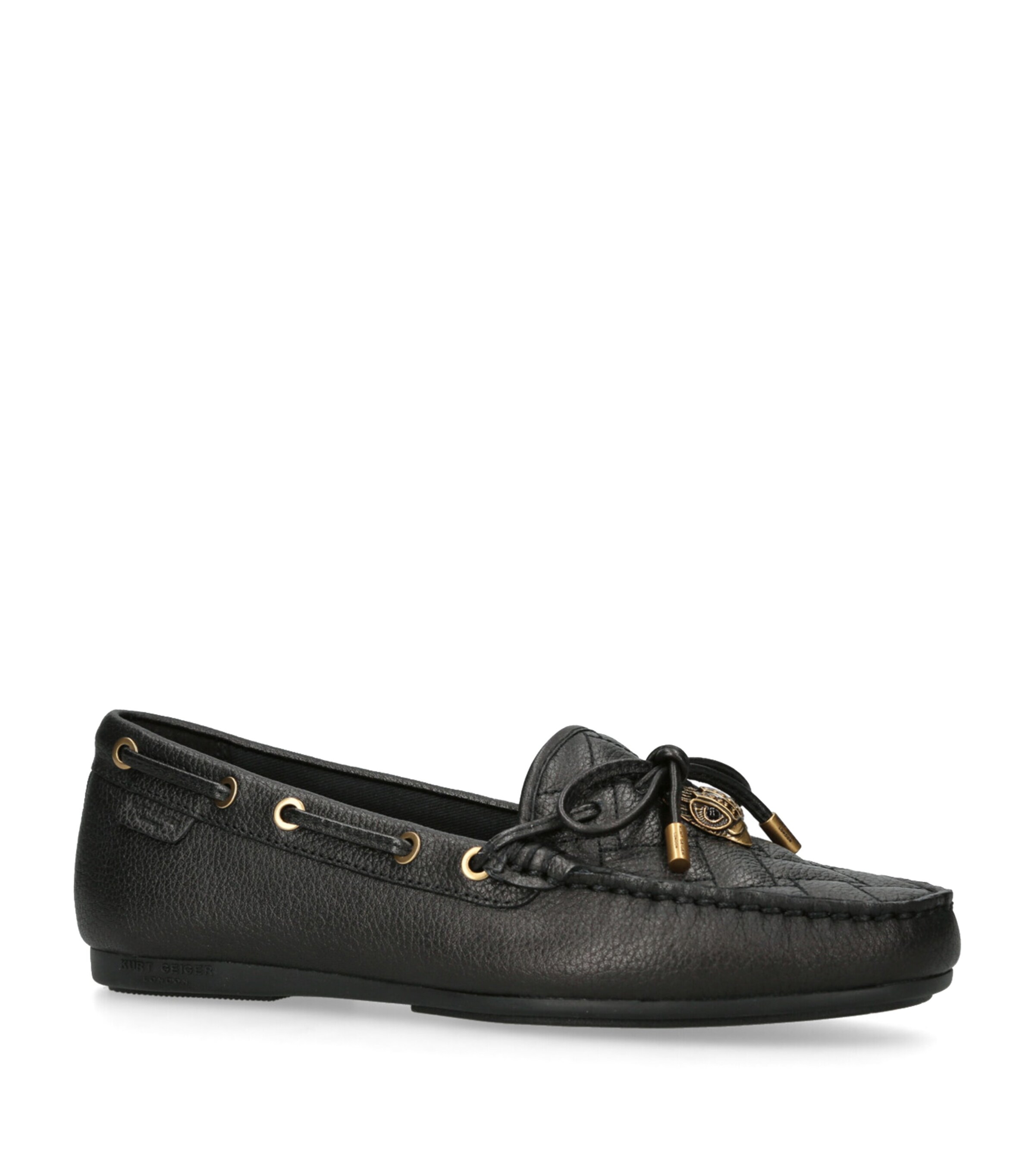 KURT GEIGER LEATHER EAGLE MOCCASINS