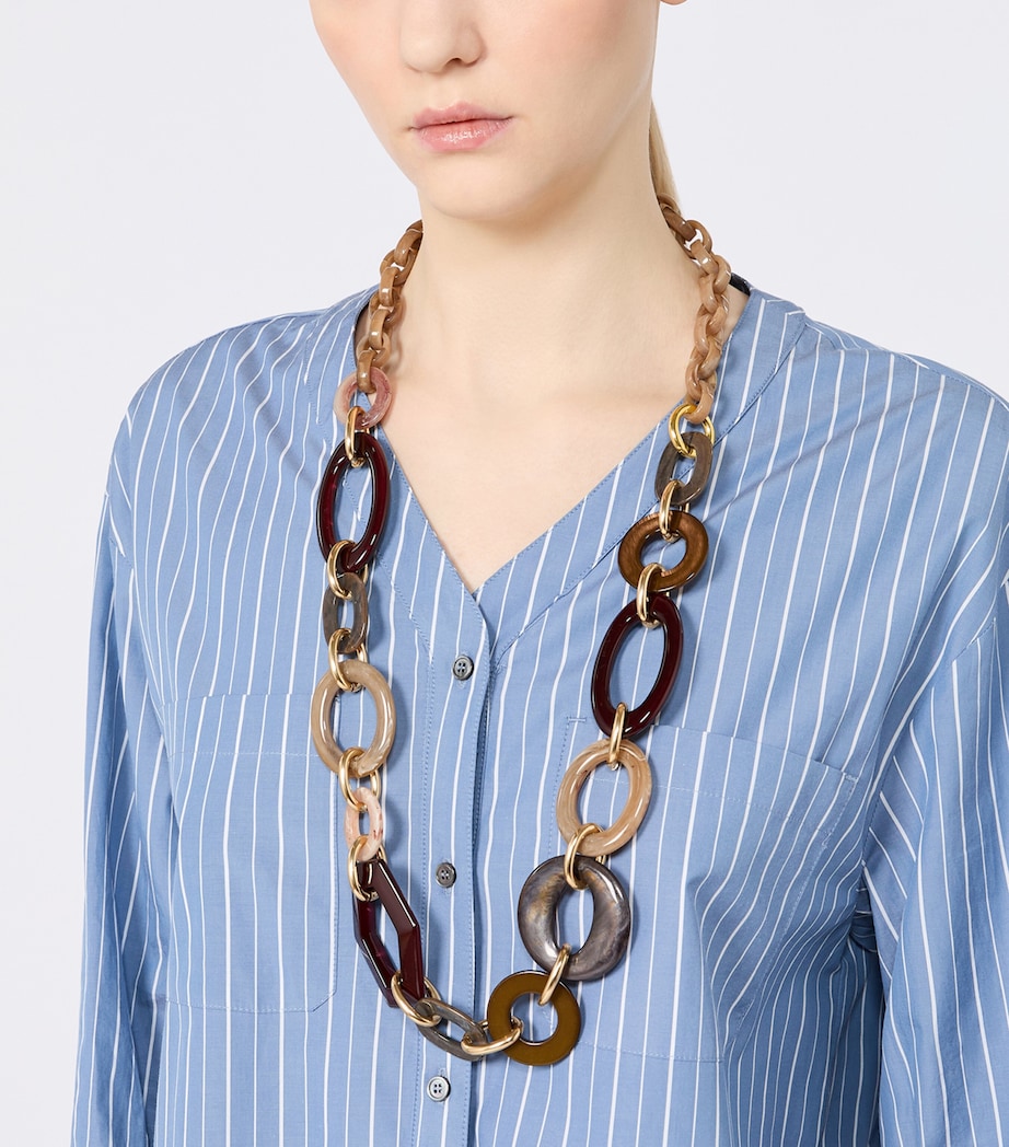 Max Mara Beaded Necklace Clay Image 2