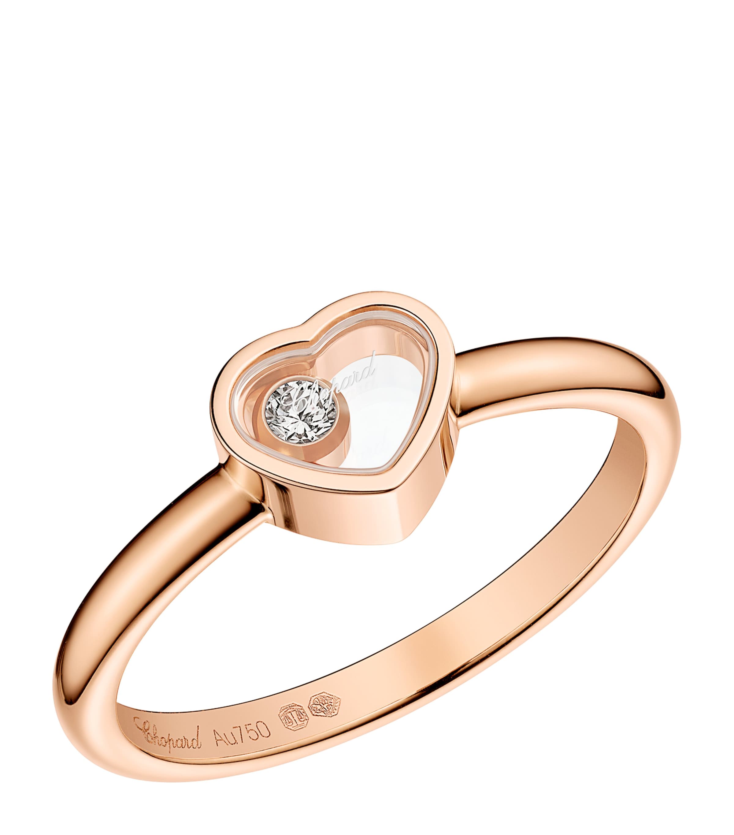 Chopard Rose Gold And Diamond My Happy Hearts Ring In Rose Gold