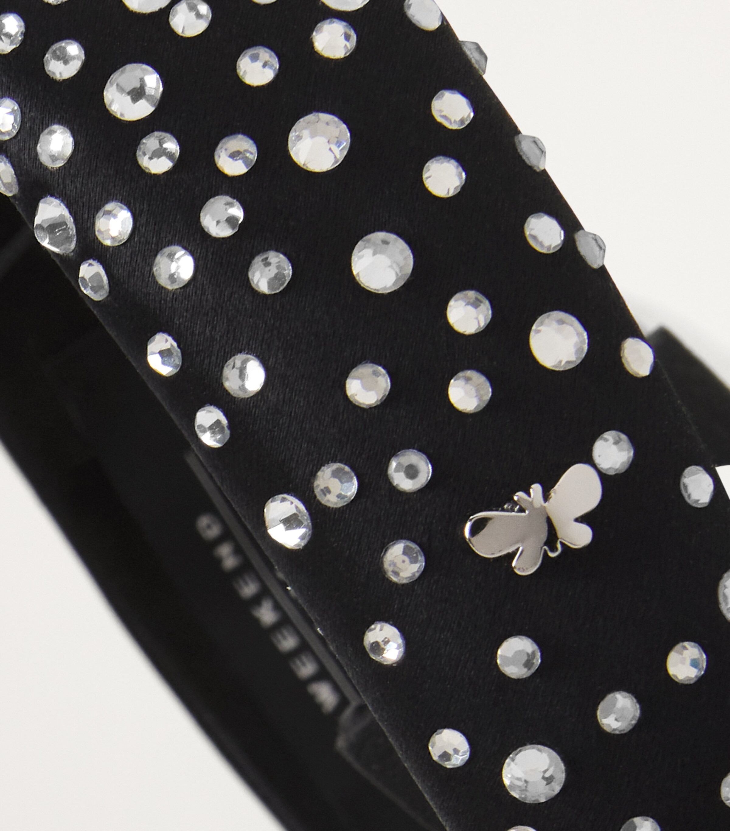 Satin Rhinestone Headband BLACK Image 3