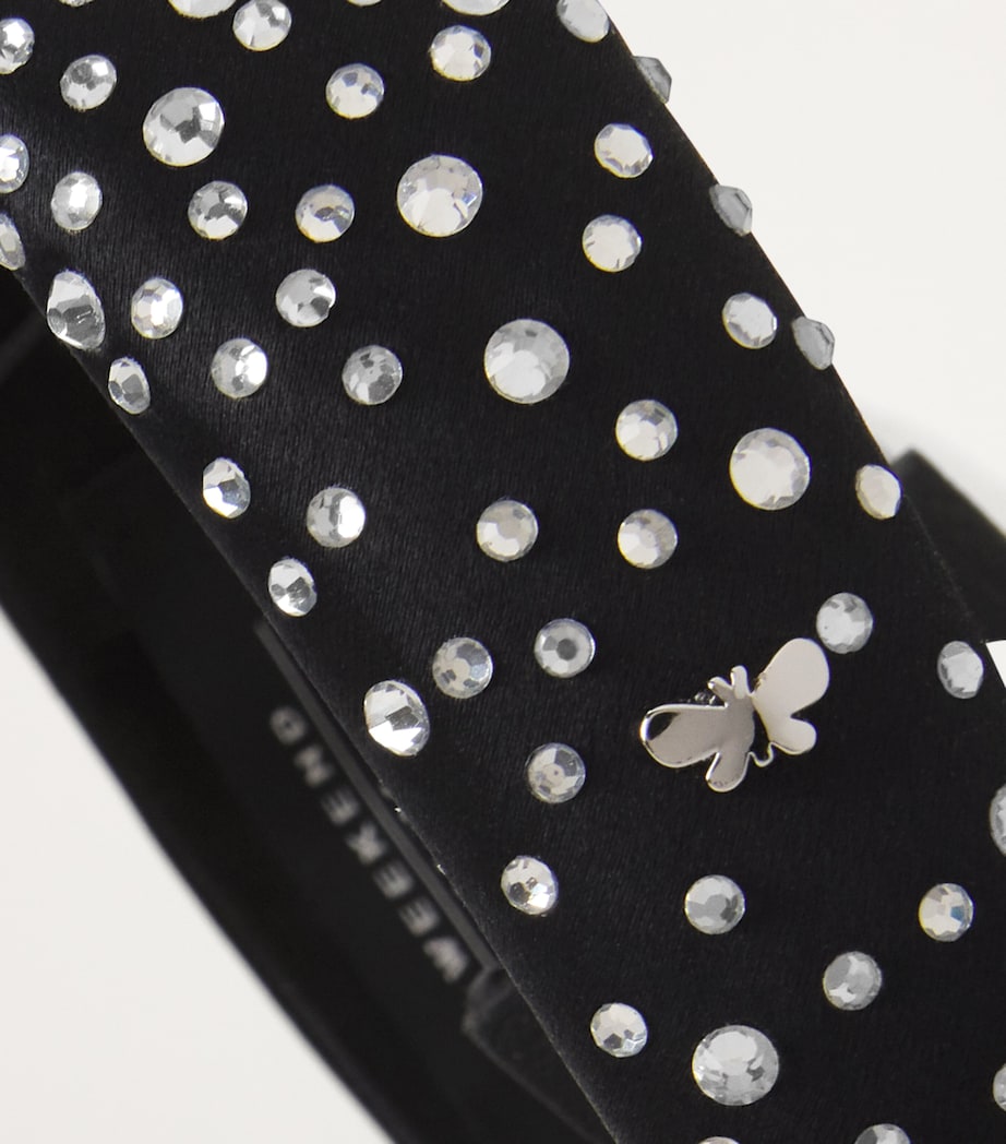 Satin Rhinestone Headband BLACK Image 3