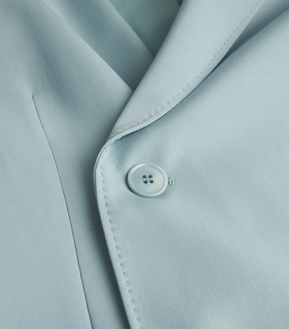 Wool Double-Breasted Blazer PASTEL GREEN Image 5