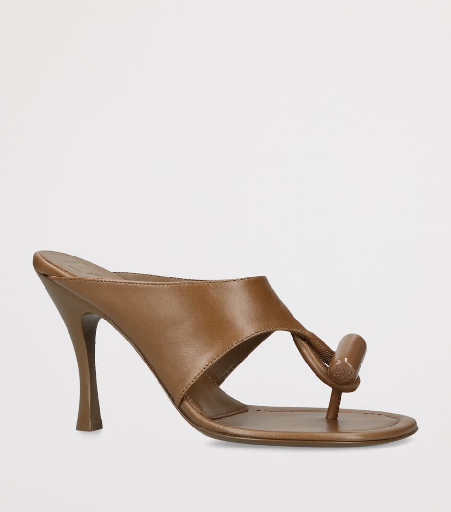 LOEWE Leather Toggle Heeled Sandals 90 Tan Image 3