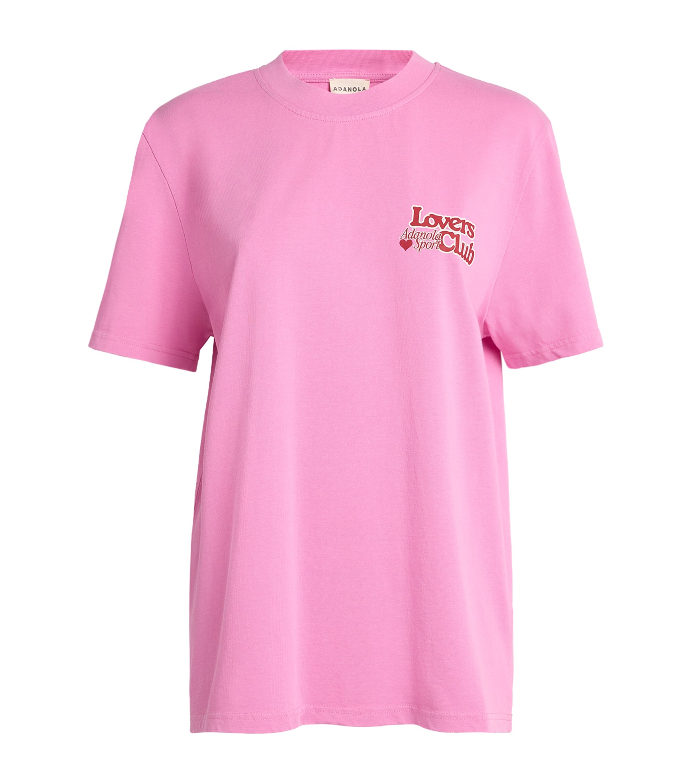 Adanola Womens Organic Cotton Lovers Club T-Shirt Candy Pink Image 1