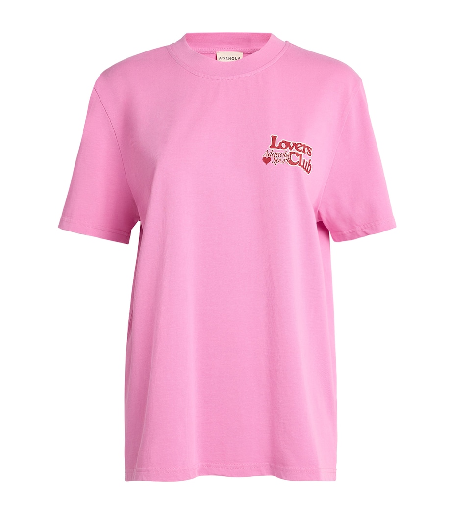 Adanola Womens Organic Cotton Lovers Club T-Shirt Candy Pink Image 1