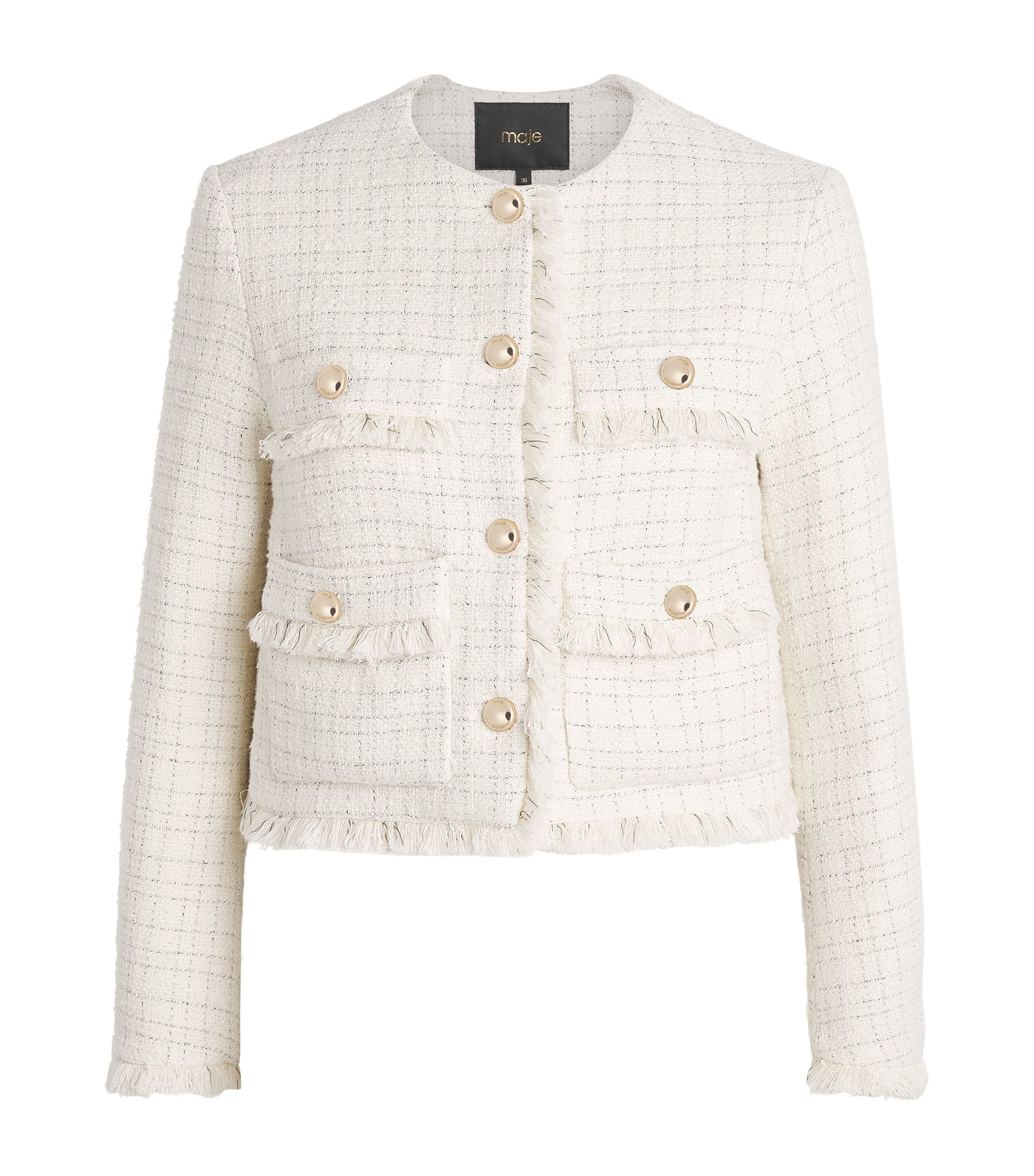 Tweed Cropped Jacket ECRU Image 1