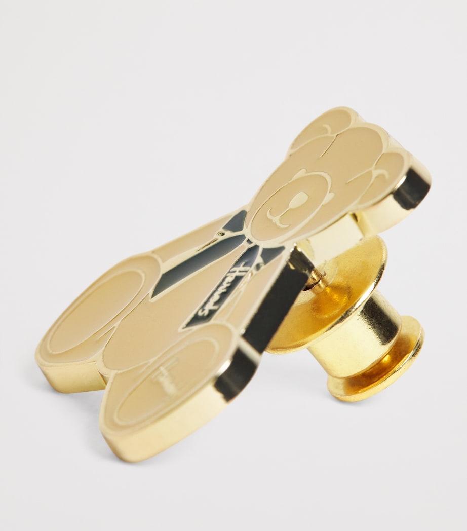 Harrods Enamel Henry Bear Pin Badge Gold Image 2