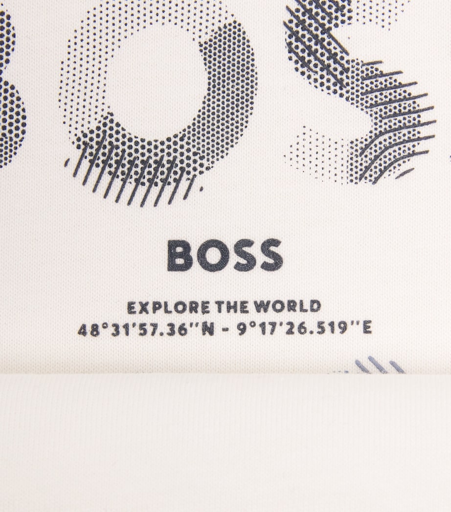 BOSS Kidswear Cotton Logo T-Shirt (4-16 Years) Ivory Image 3