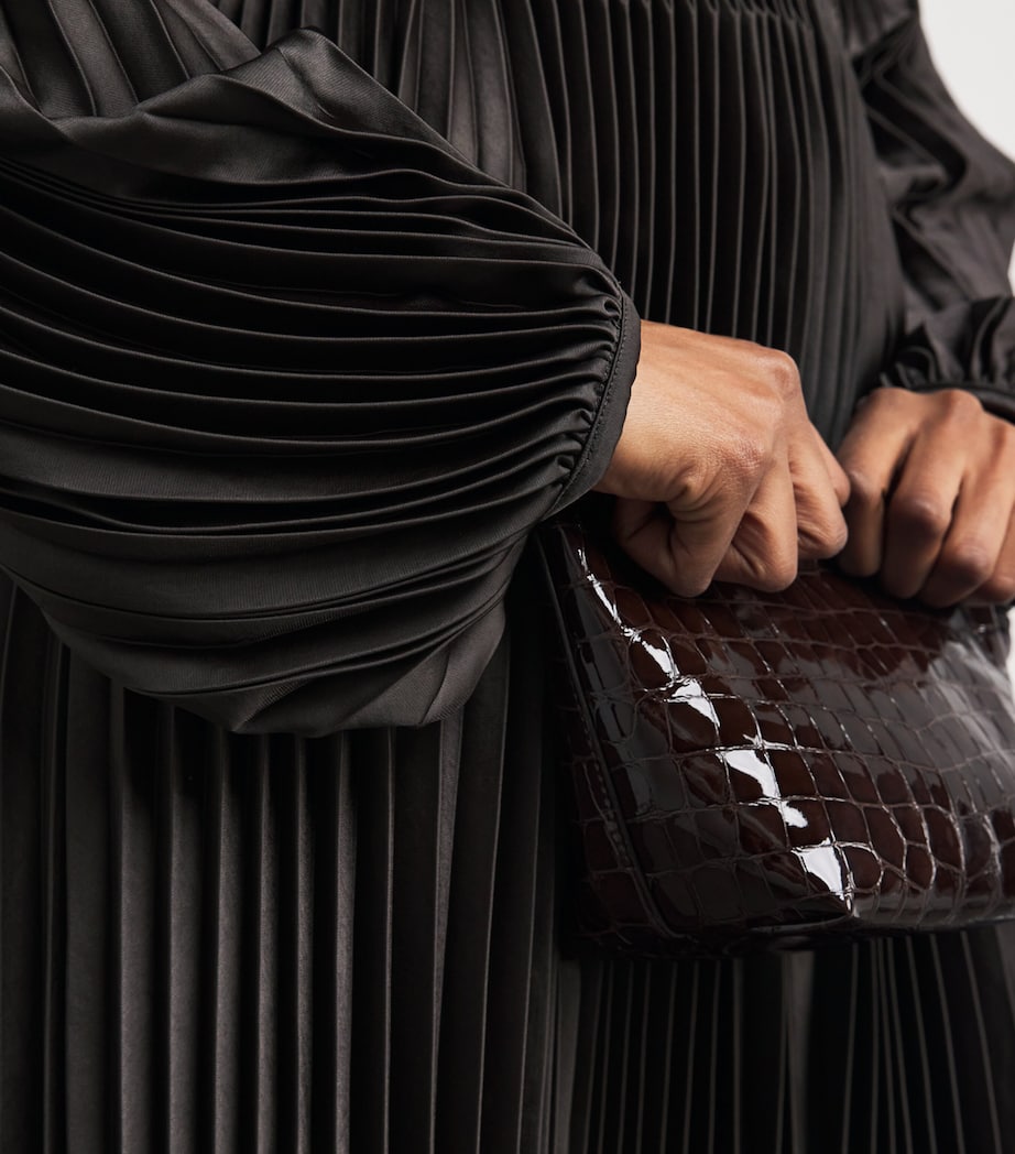 Pleated Ortiz Midi Dress COCOA Image 6