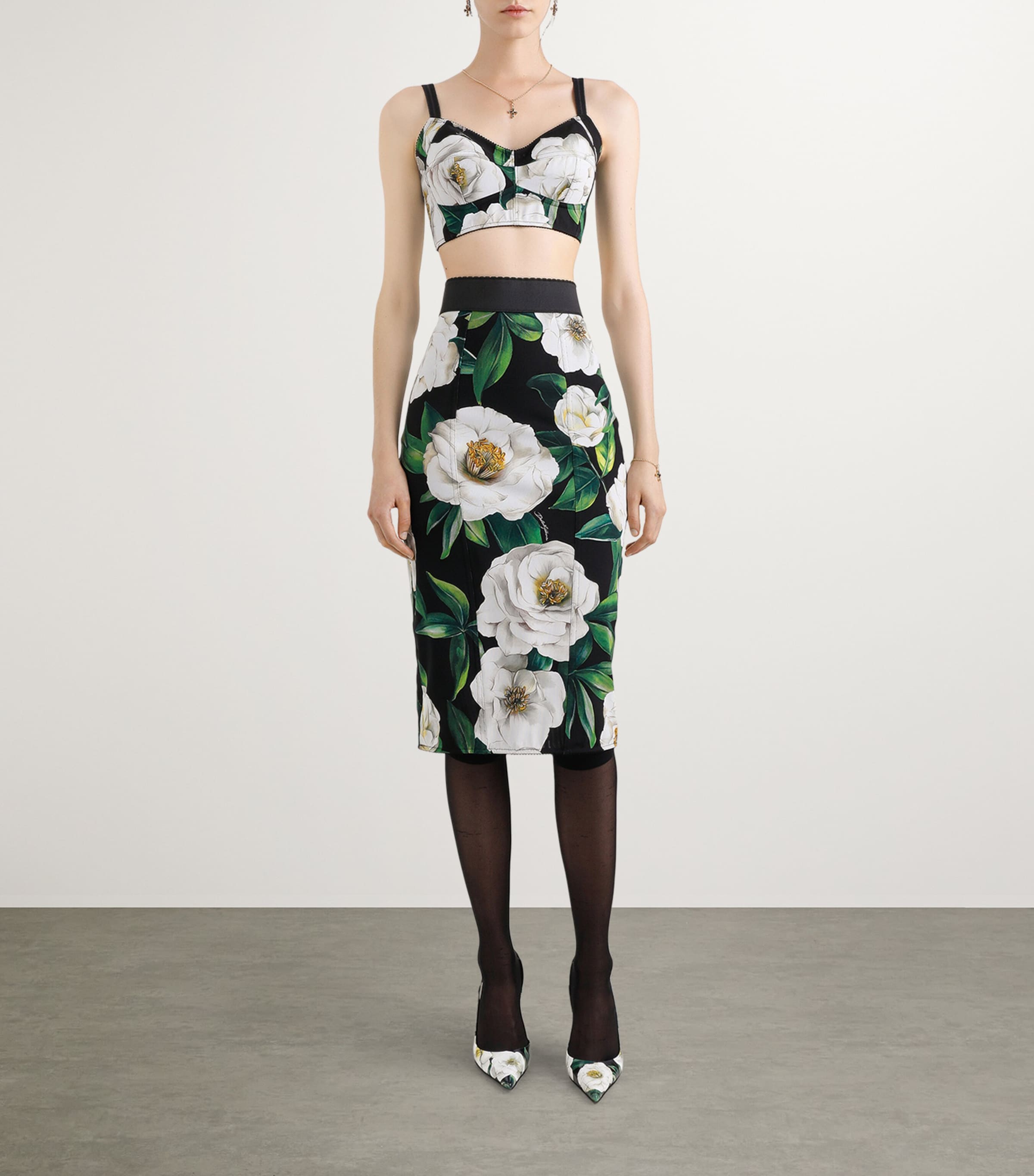 Floral Print Midi Skirt HN5JB-GARDENIA F.NER Image 2